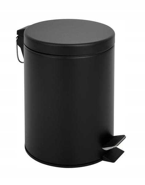 Levně Koš Na Odpadky, Nášlapný Nerez Černý, 5L, 20X27CM
