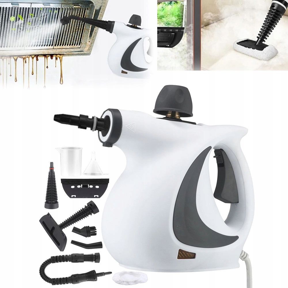 Myjka Parowa, 1050W Parownica Ciśnieniowy Czyścik 350ml, Z 9 Akcesoriami