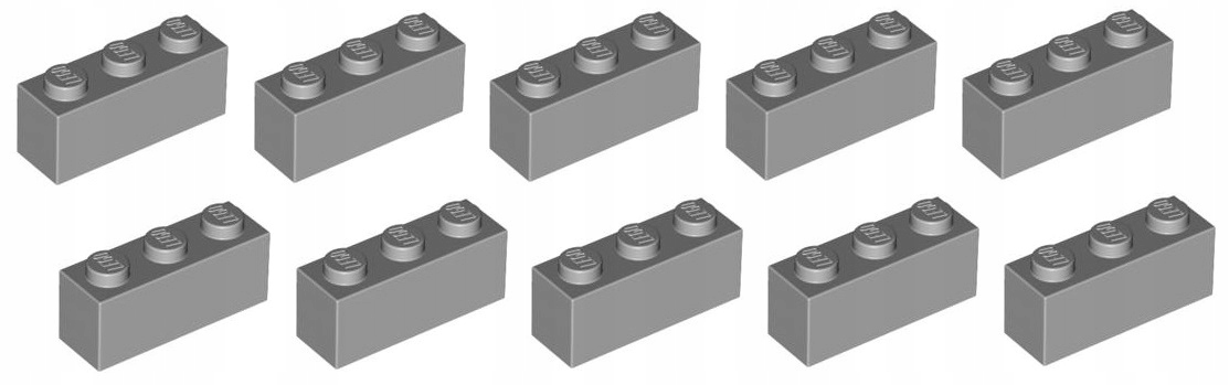 

Lego cegła 1x3 j.szara 10 szt. 3622 Nowa