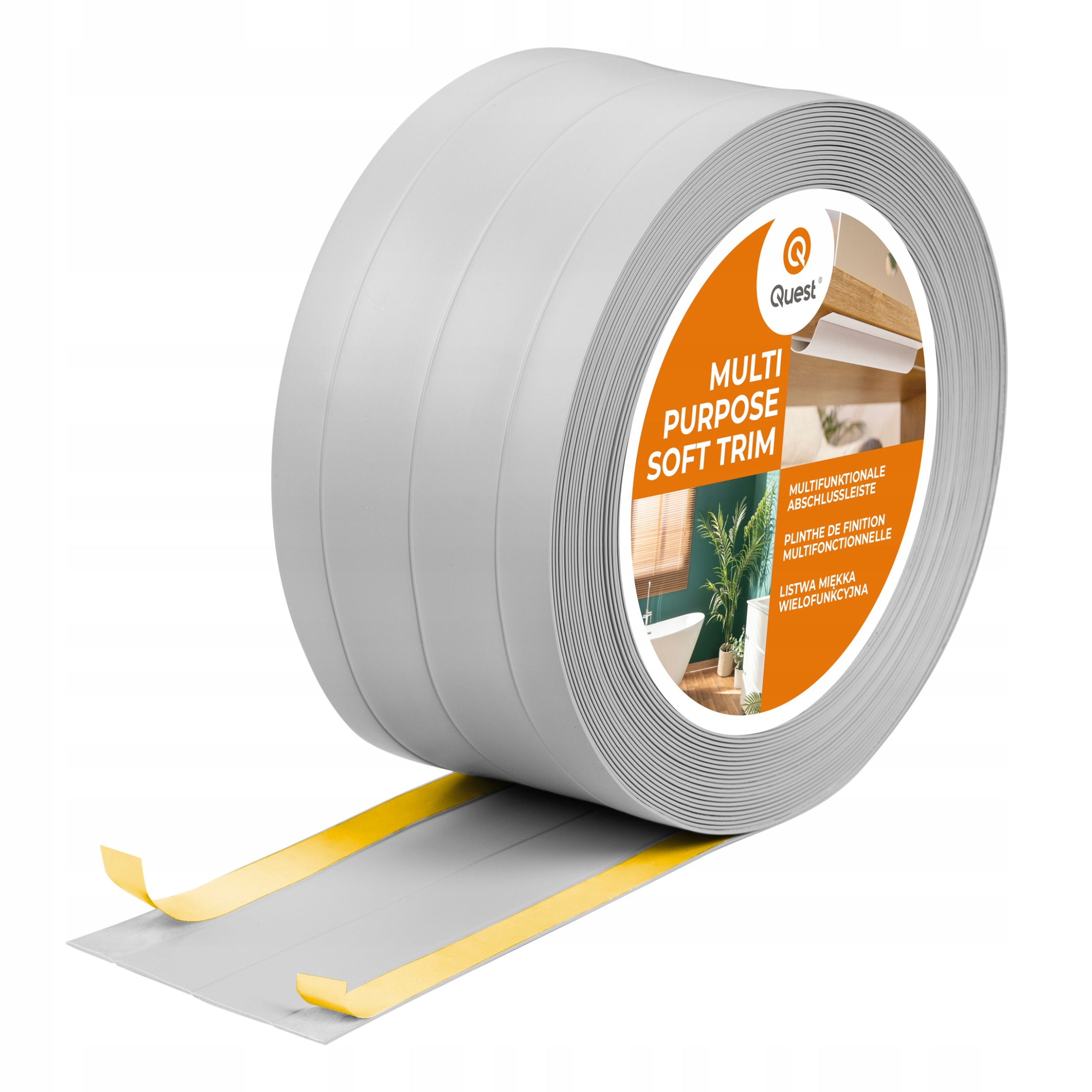 Multifunkčná lišta z Pvc 4in1 samolepiaca, šedá 25 m 120 mm, W3