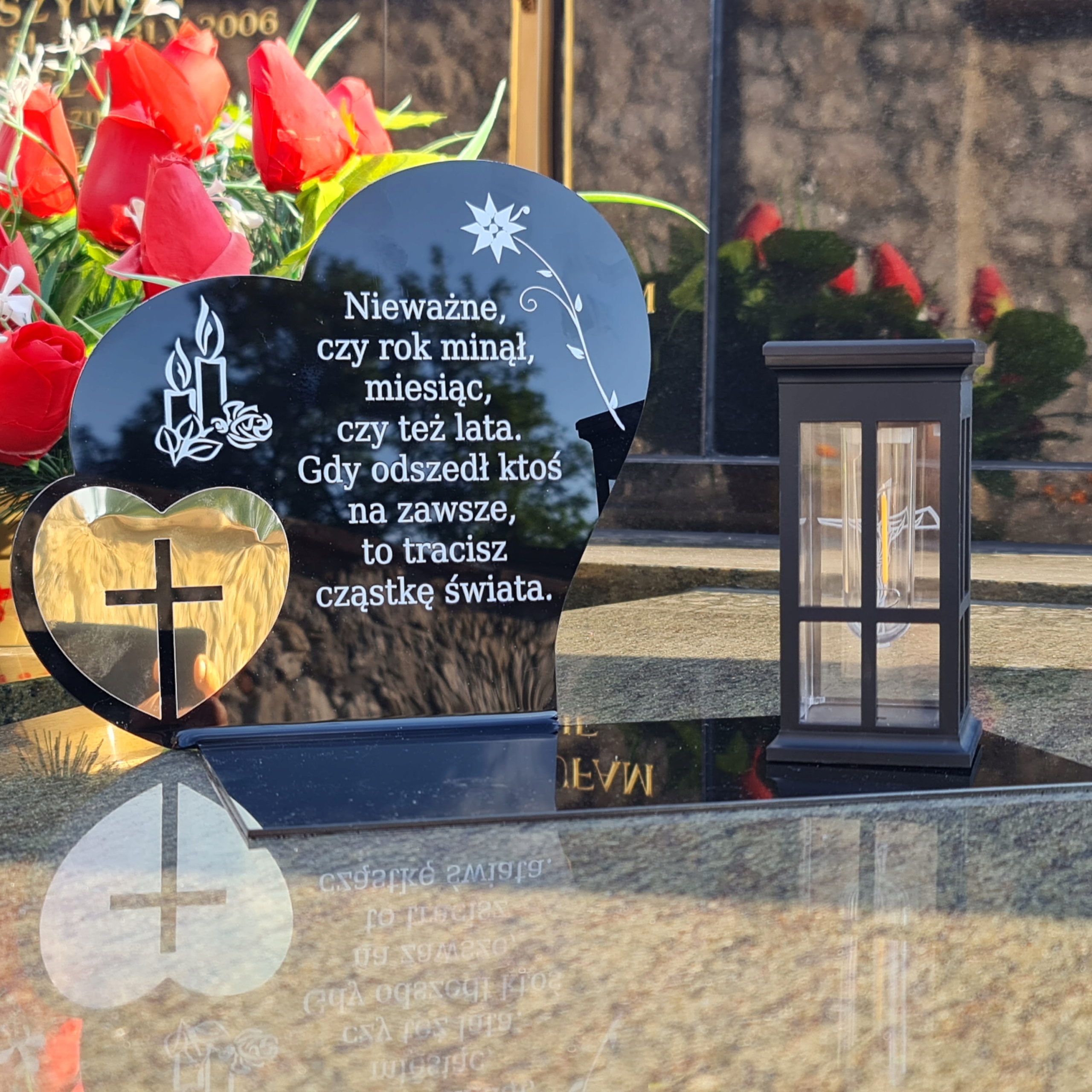 SOLARNY ZNICZ LED STATUETKA NA CMENTARZ GRÓB DUŻA Marka Decortrend