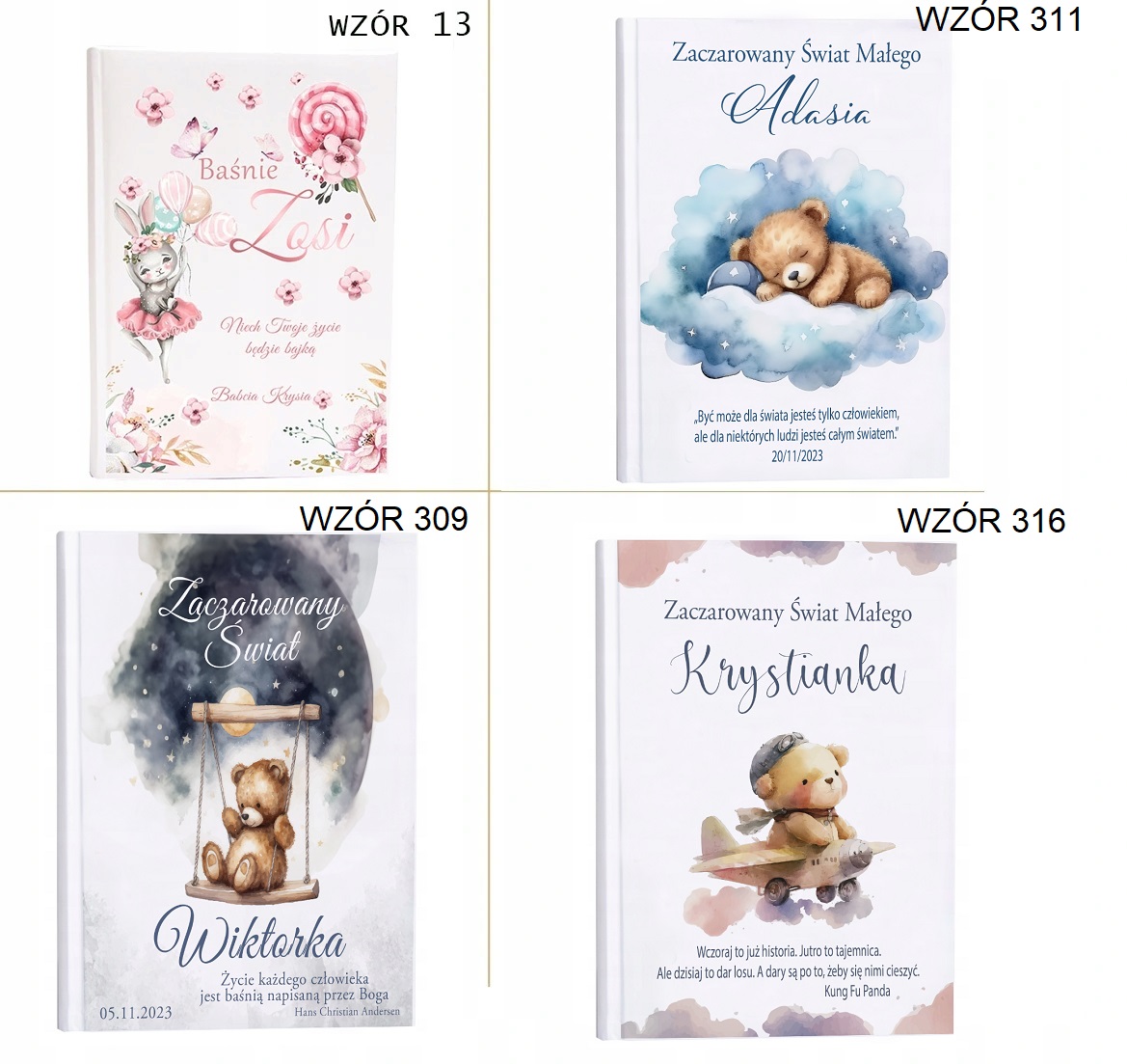 KSIEGA Baśni Prezent Chrzest Roczek DLA DZIECKA Szerokość produktu 16.5 cm