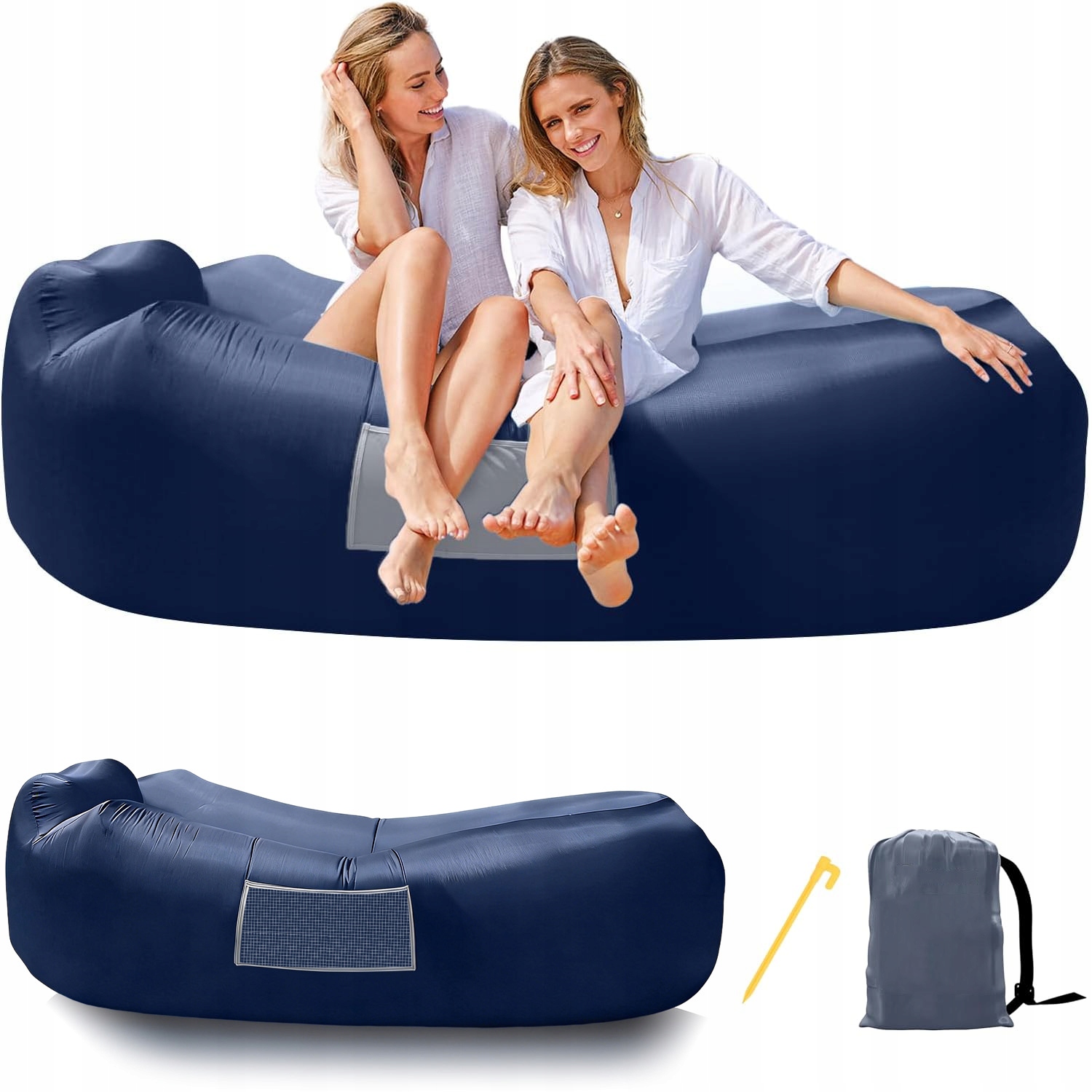 Lazy Bag Nafukovací Pohovka Nafukovací Lehátko Na Pláž Air Matrace S Kapsami