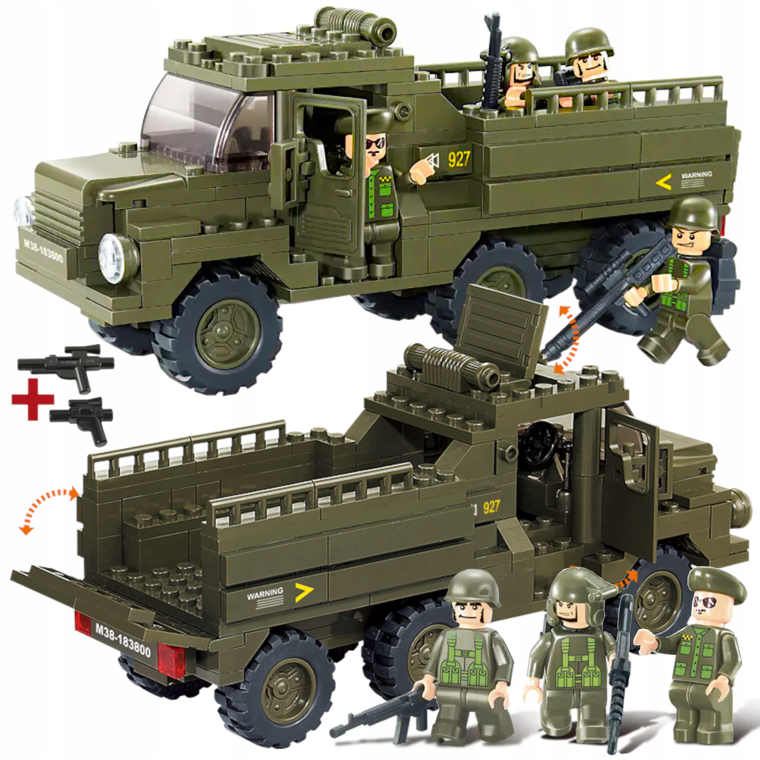 

Klocki Ciężarówka Transporter Wojska +lego broń 2