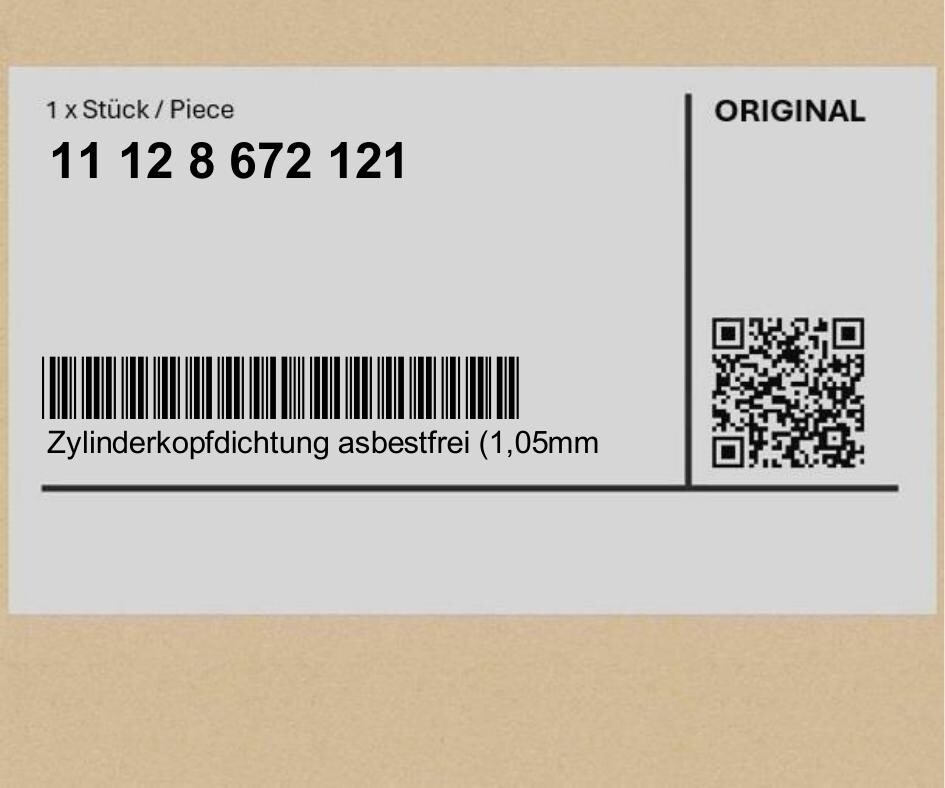 Uszczelka głow. silnika bezazbestowa (1,05mm (+0,3)) BMW 7 F01 F02 G12 RR6