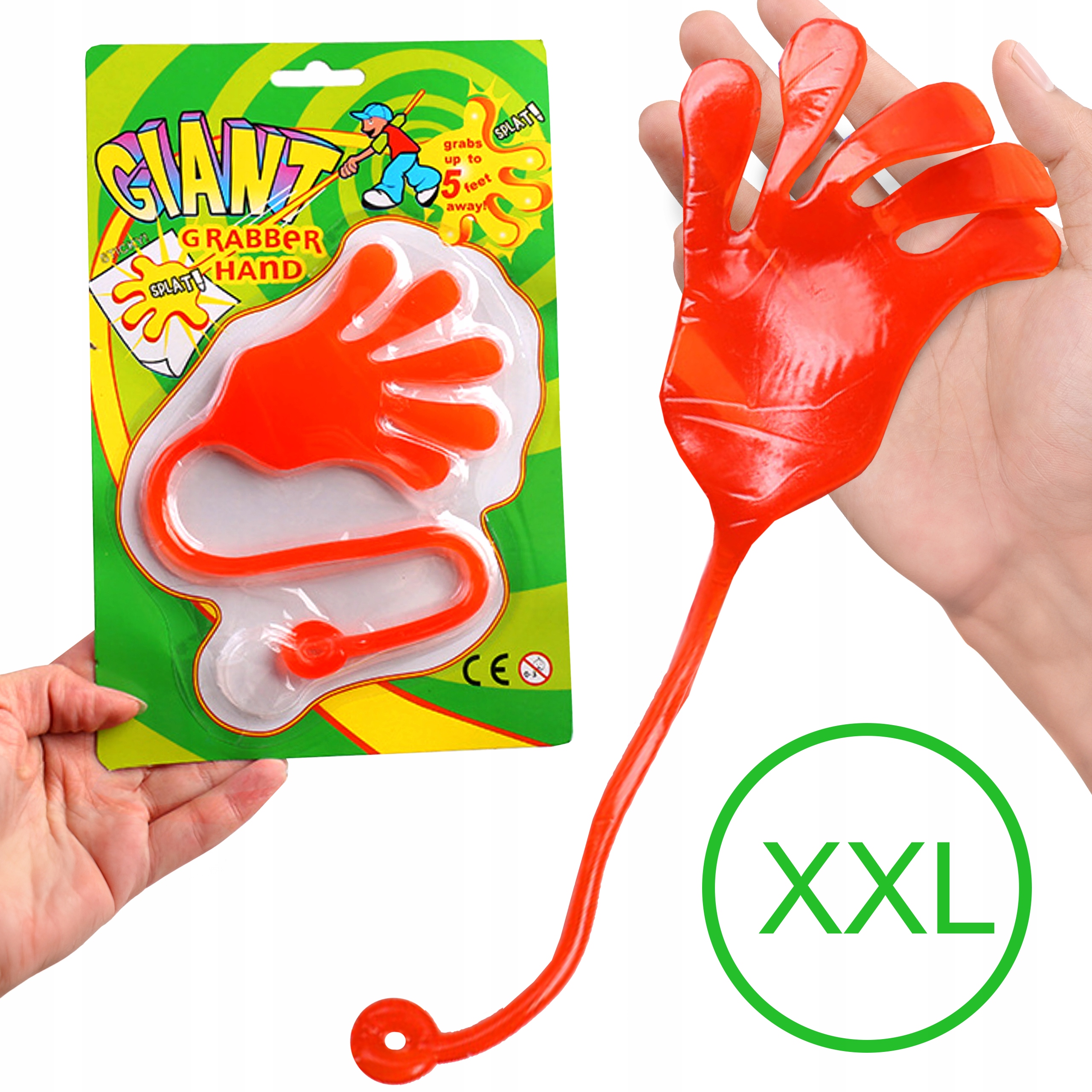 PACŁAPKA ŻELOWA ŁAPKA WIELKA XXL GUMOLEPKA GLUT KLEJĄCY PRZYLEPNY ZABAWKA