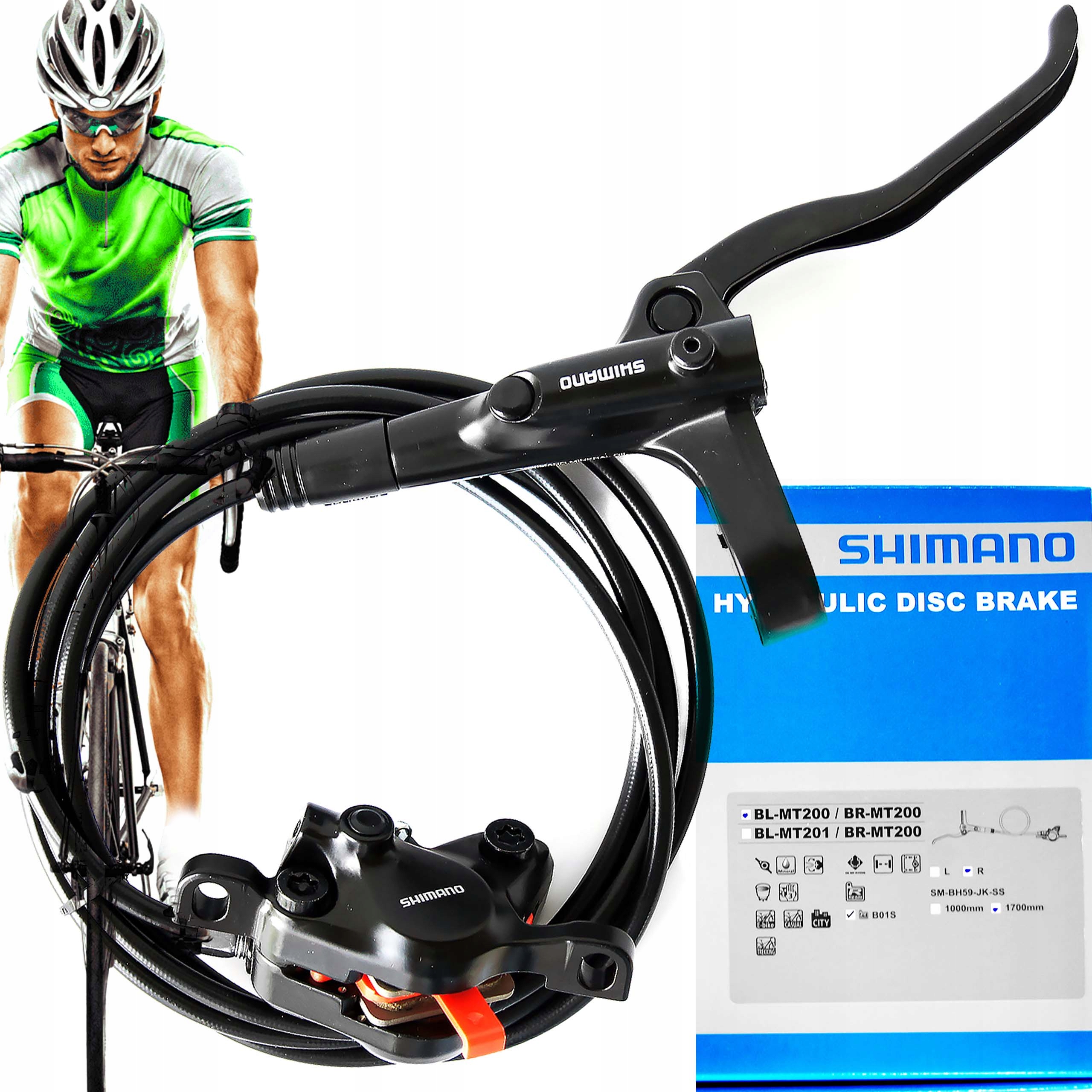 Shimano BR-MT200 Tył Prawy Hamulec Tarczowy Hydrauliczny Zalany Gotowy