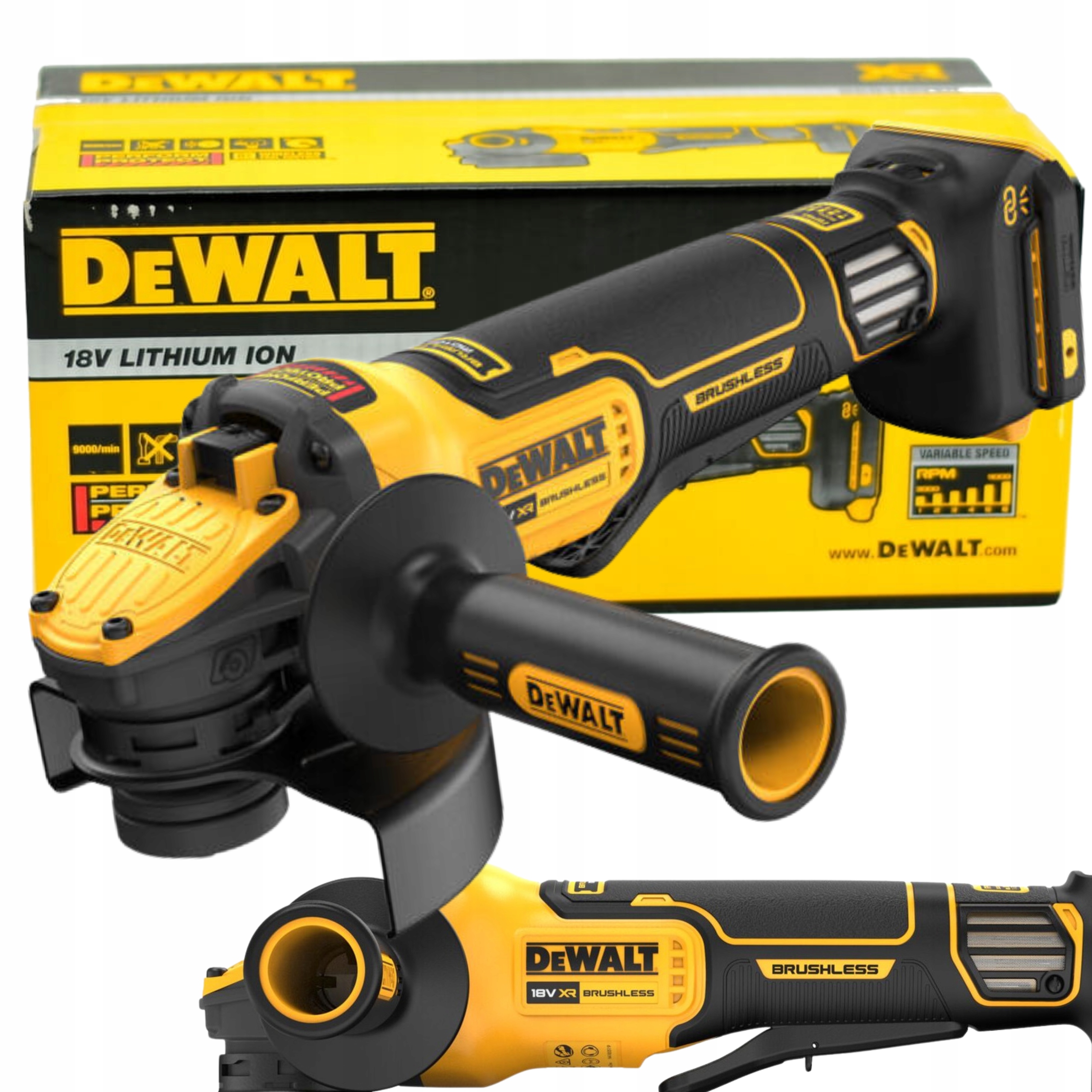 Akumulatorowa Szlifierka Kątowa Z Regulacją Obrotów 18V 54V 125mm DeWALT