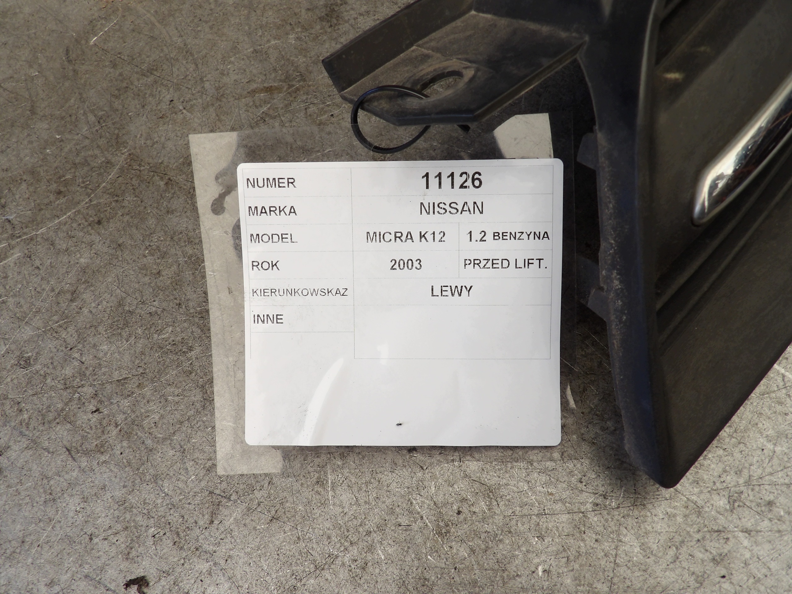NISSAN MICRA K12 indicator left grid KOMPLET