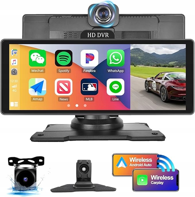 10,26-palcové bezdrôtové prenosné rádio s 4K autokamerou