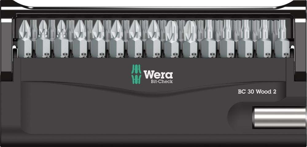 Sada bitů 30 ks Pz, Ph, Torx Bit-Check 30 Wood 2 Wera