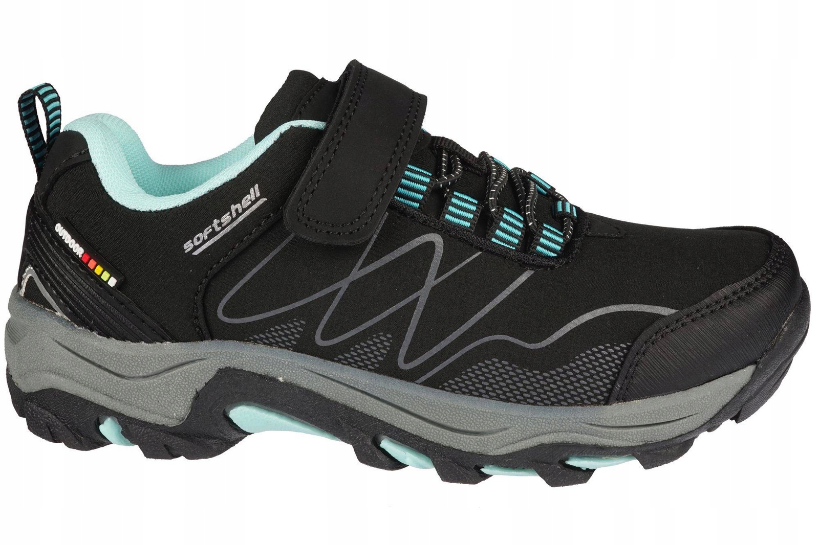 Dziecięce buty trekkingowe American Club WT257BLMI czarne-niebieskie 32