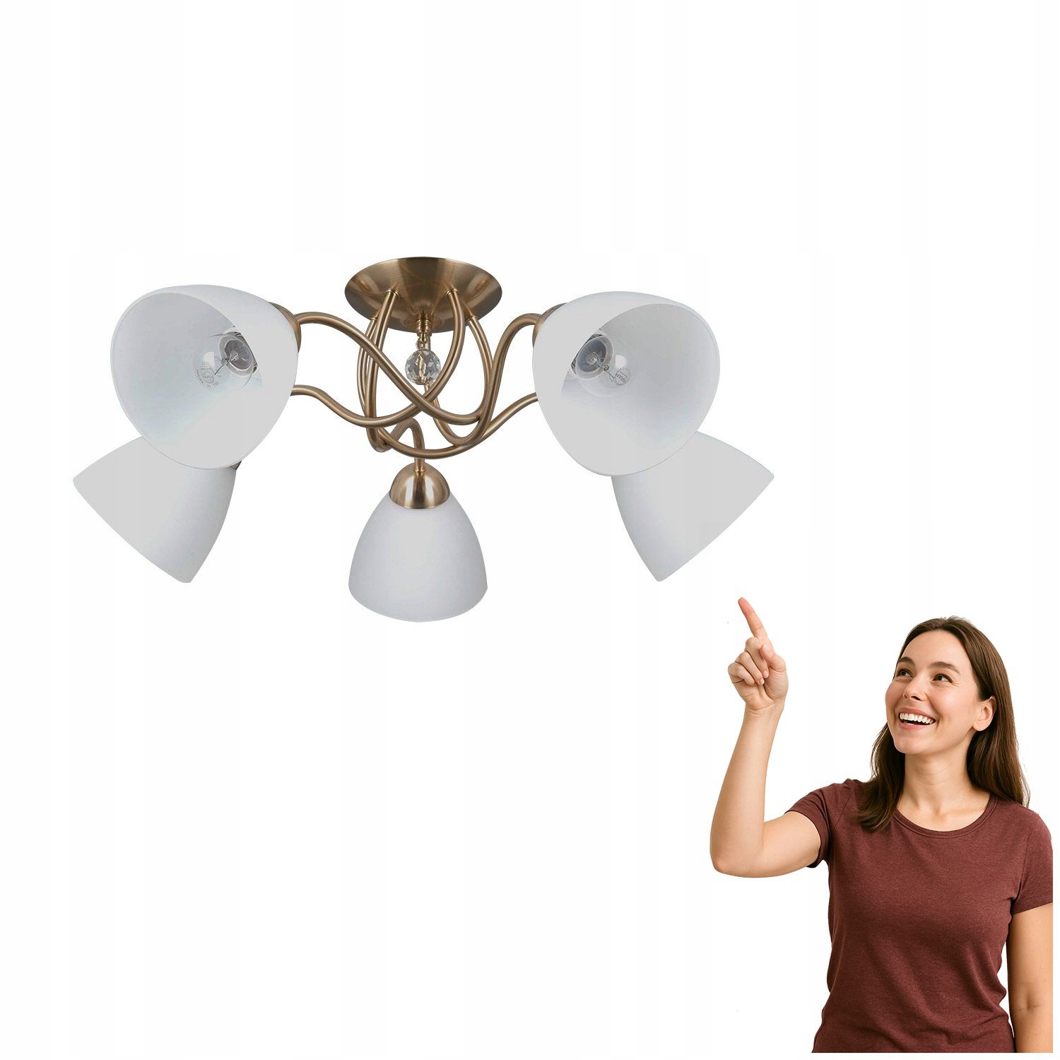 Stropná lampa Lugano PND-5643-5-HBR Italux