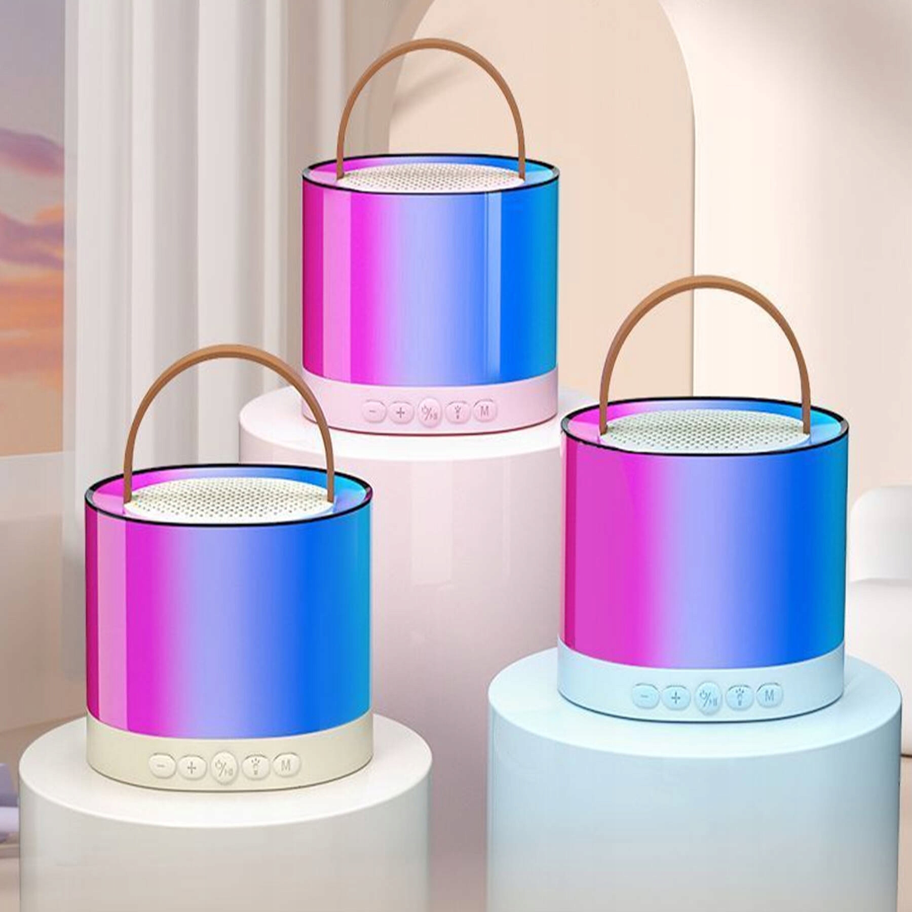 ZESTAW KARAOKE 2 MIKROFONY BEZPRZEWODOWY PRZENOŚNY GŁOŚNIK BLUETOOTH LED EAN (GTIN) 5907419704886