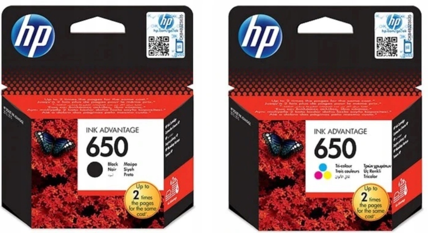 

Hp 650 Komplet Tusze Oryginalne CZ101AE, CZ102AE