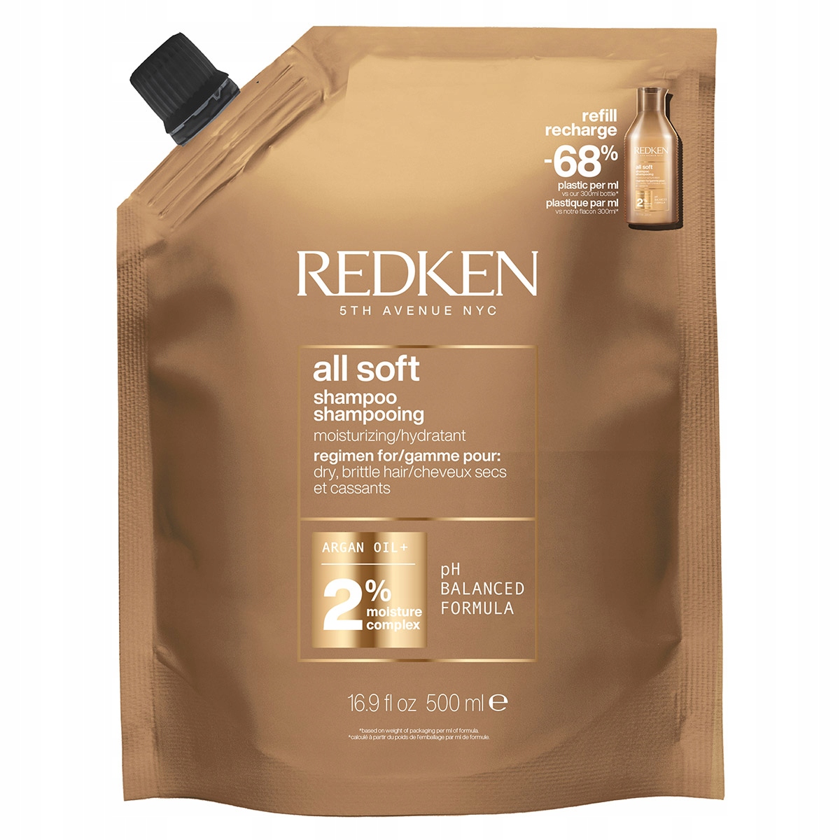Redken All Soft nawilżający szampon do włosów suchych refill 500ml