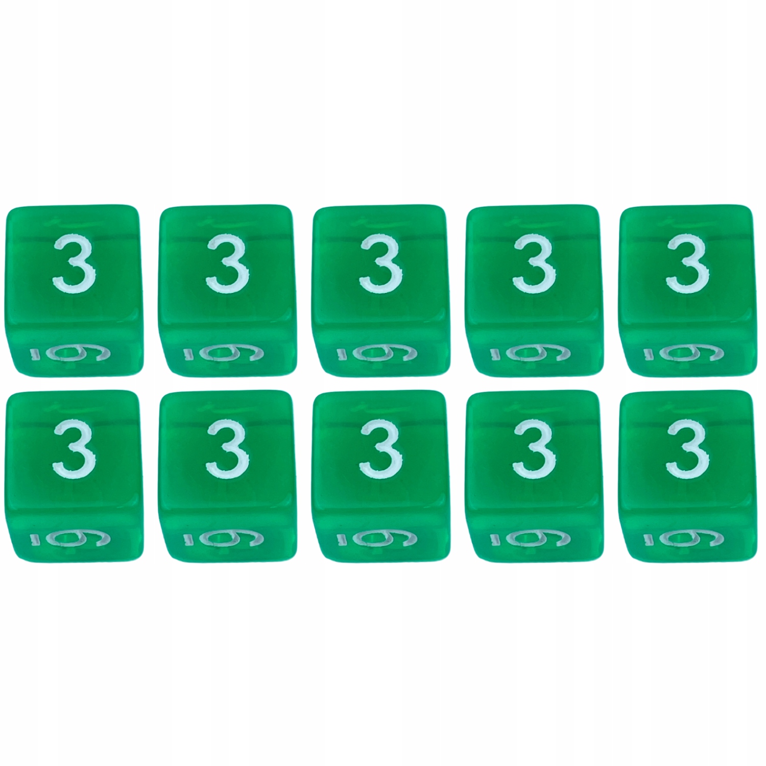 ZESTAW 10 KOSTEK K6 RPG ZIÓŁKA KOŚĆ SZEŚCIOŚCIENNA 1,6 CM