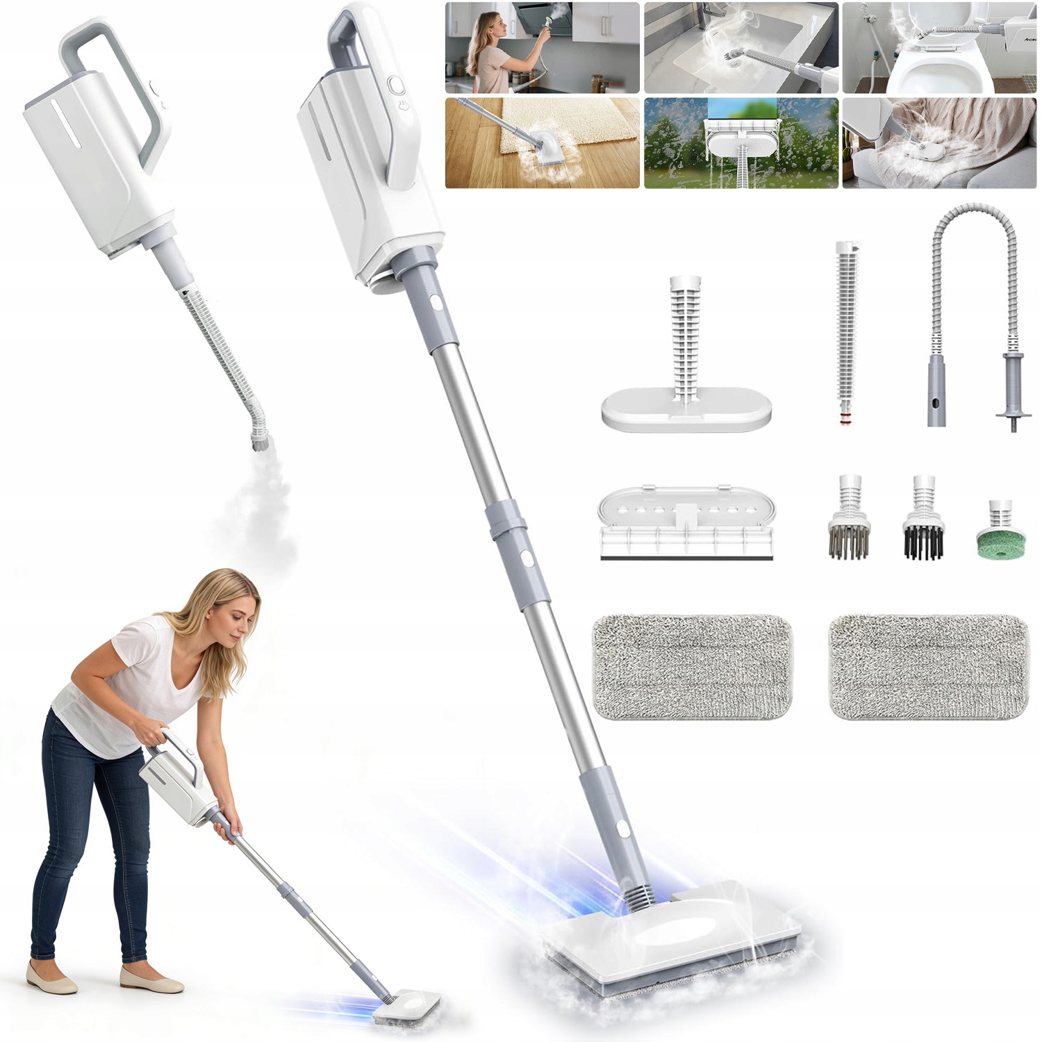 Parní Mop Parní Čistič 6V1 Na Okna Parní Mop Vysavač Sada