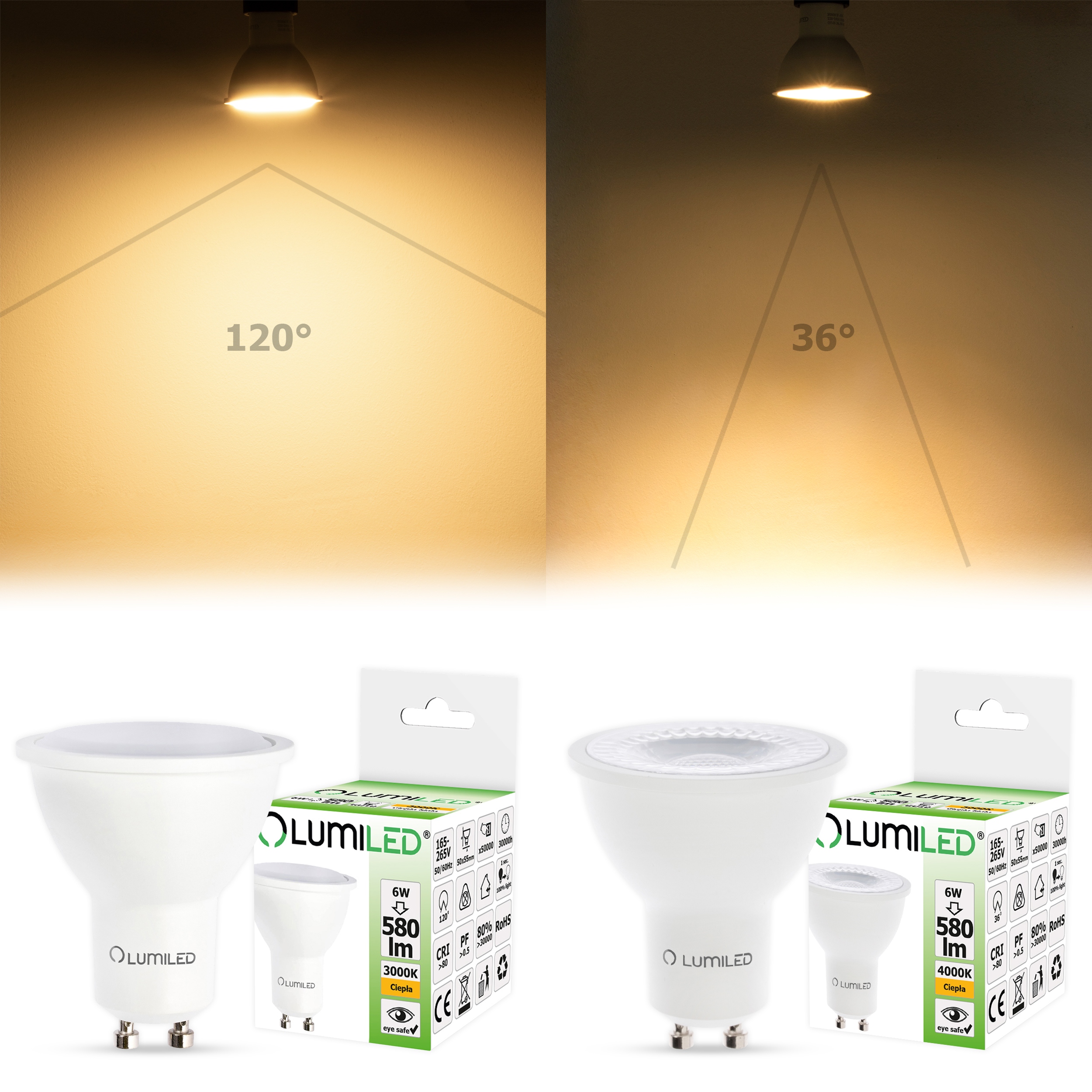 Oprawa Podtynkowa HALOGENOWA SPOT + LED GU10 Szerokość produktu 9.6 cm