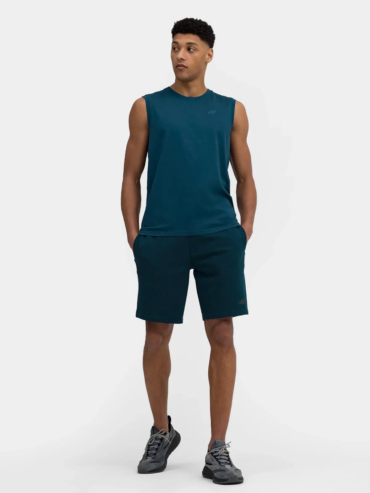 4F Koszulka Bawełniana Bez Rękawów Regular TSLEM016 > XXXL Marka 4F