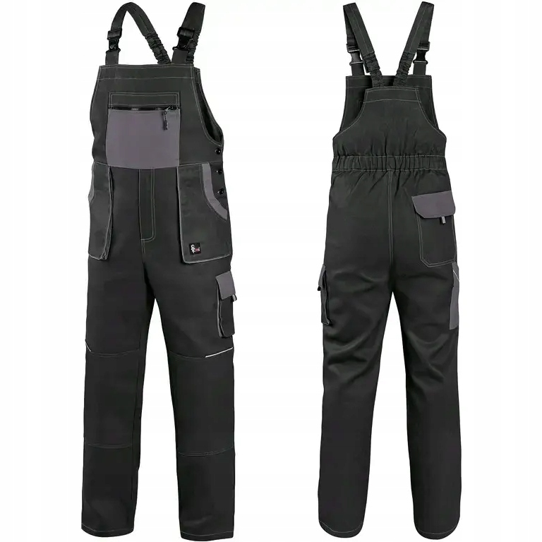 Ogrodniczki Spodnie Robocze Męskie 100% Bawełna Cxs Luxy Robin Czarne 68