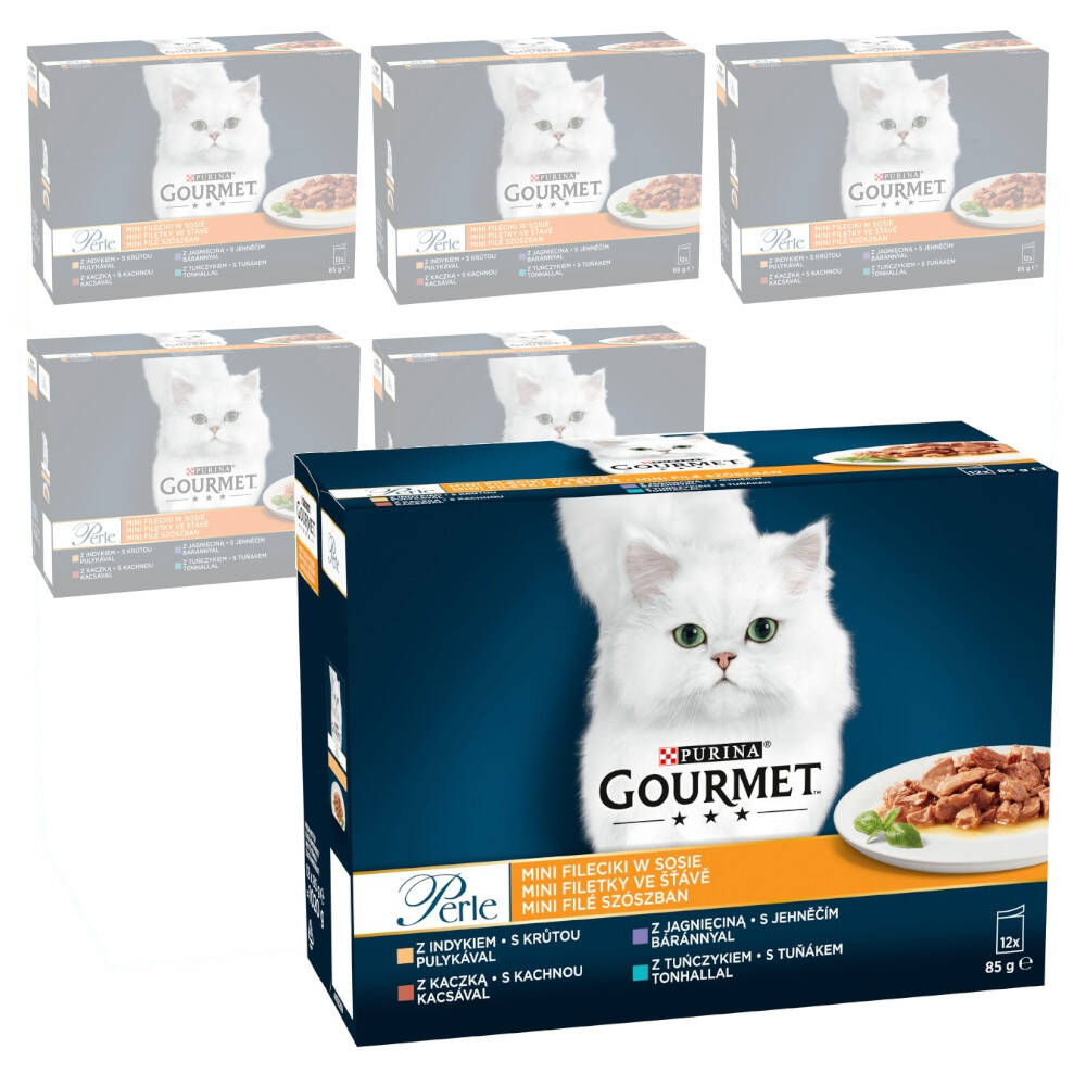 Levně Purina Gourmet Perle 72x85g Mokré Krmivo Pro Kočky Mini Filetky v omáčce