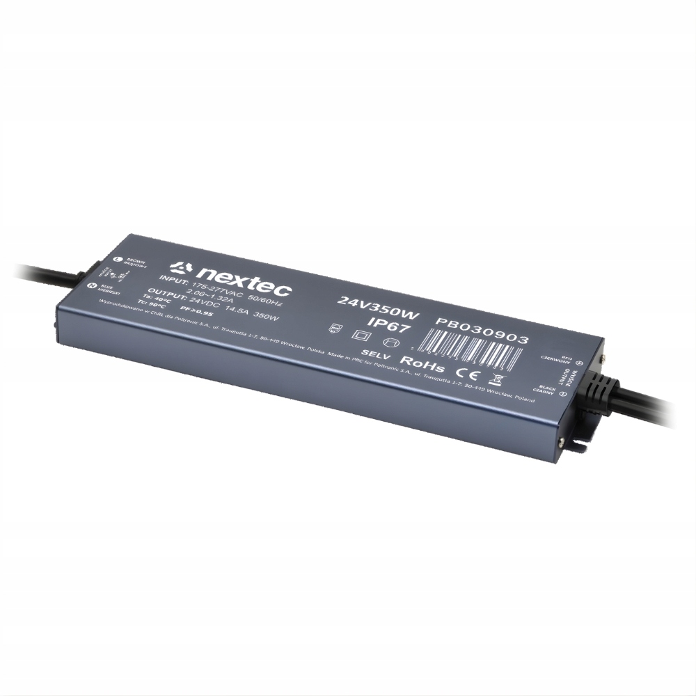 Zasilacz Led 24V 350W 14,5A IP67 Slim Hermetyczny Do Taśm Led