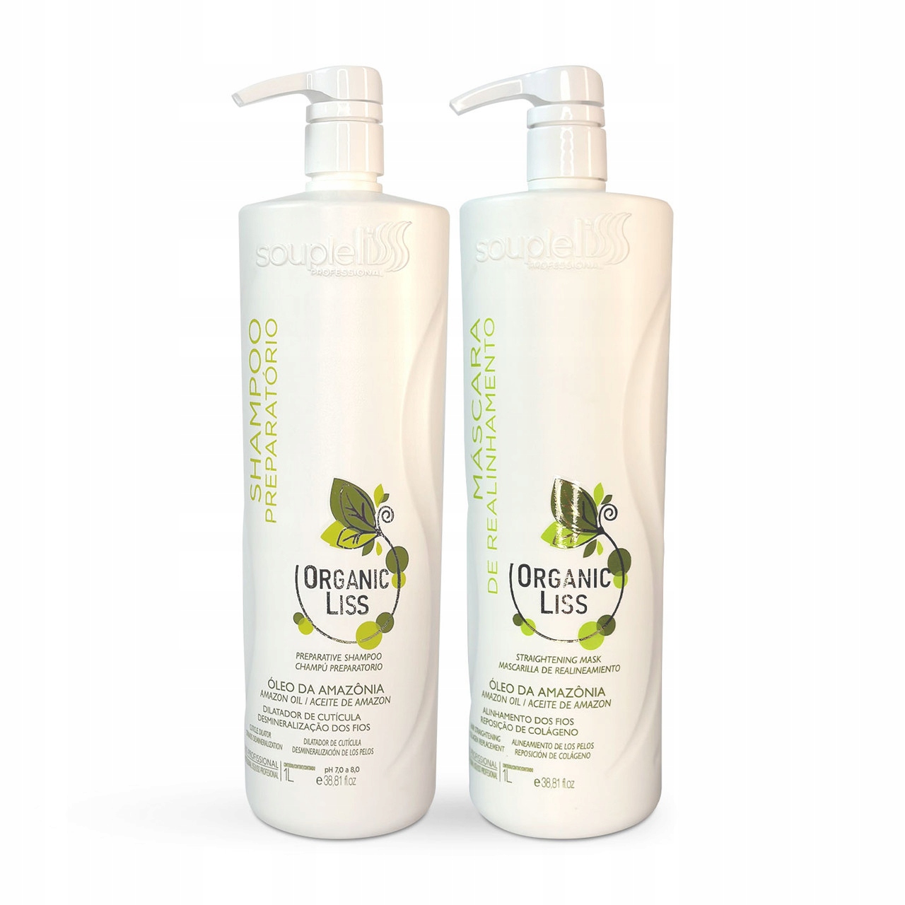 Soupleliss Organic Liss sada nanoplastů na vlasy 1000 ml