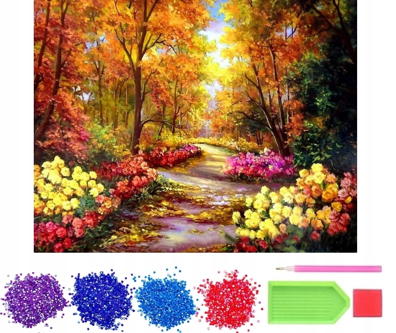 Haft Diamentowy Mozaika Diamentowa 5D Park Las