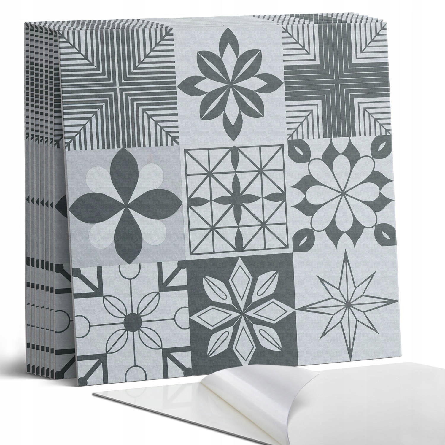 Vinylové nástěnné dlaždice Vzory ve stylu geometrické mozaiky 9 x 30 x 30 cm