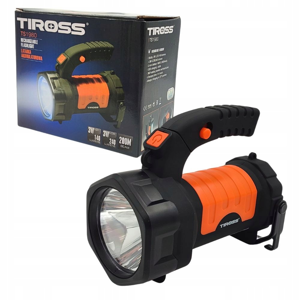 Latarka szperacz Led akumulatorowa 3W 240lm lampa robocza do warsztatu