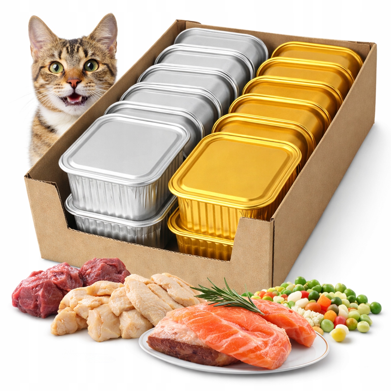 Levně Krmivo mokré pro kočky tácek 100 g – MIX Chutí Překvapení, 32 ks