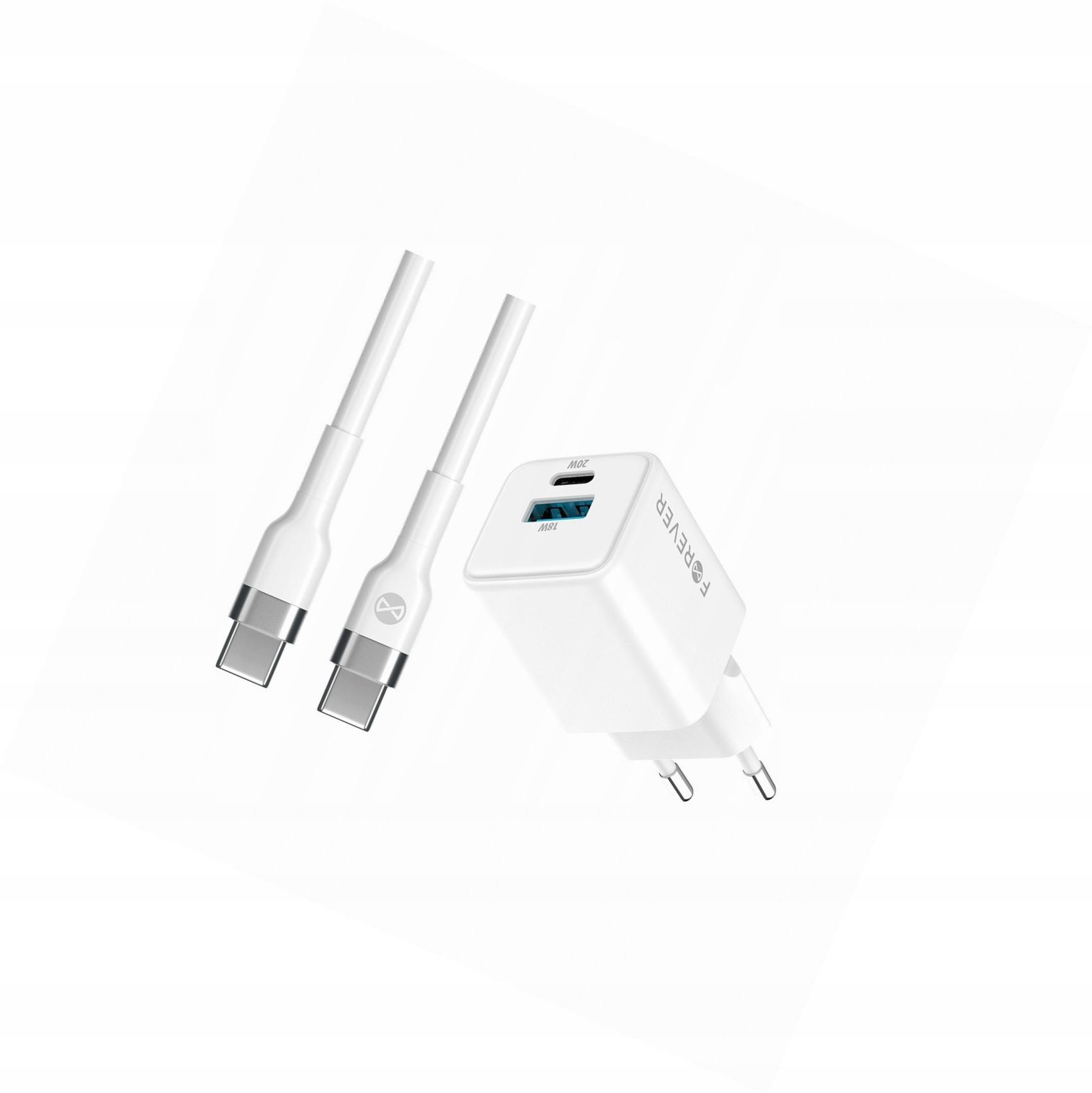 Szybka ładowarka GaN 20W 2 wejścia Usb i Usb-c z kablem do Xiaomi Redmi 8