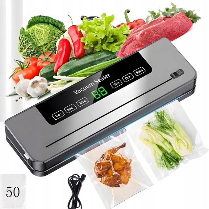 Zgrzewarka próżniowa do żywności pakowarka 5 trybów + zestaw worków XXL