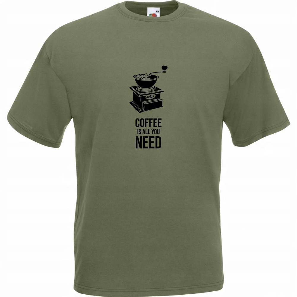 

Koszulka kawa coffe is all u need XL oliwkowa