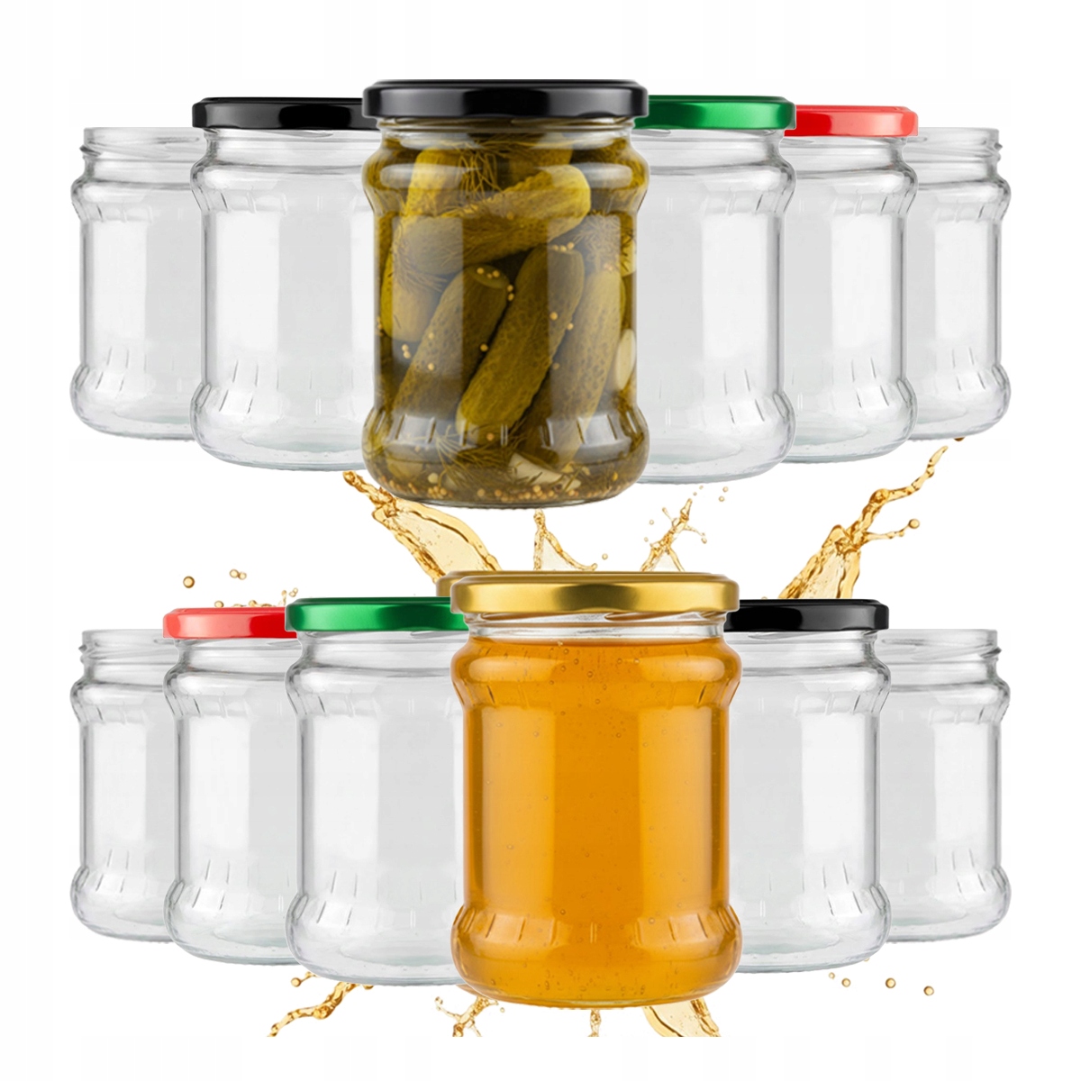 80 x Skleněná Zavařovací Sklenice 500 ml fi82 s víčkem na med Džem Zavařeniny Siláž