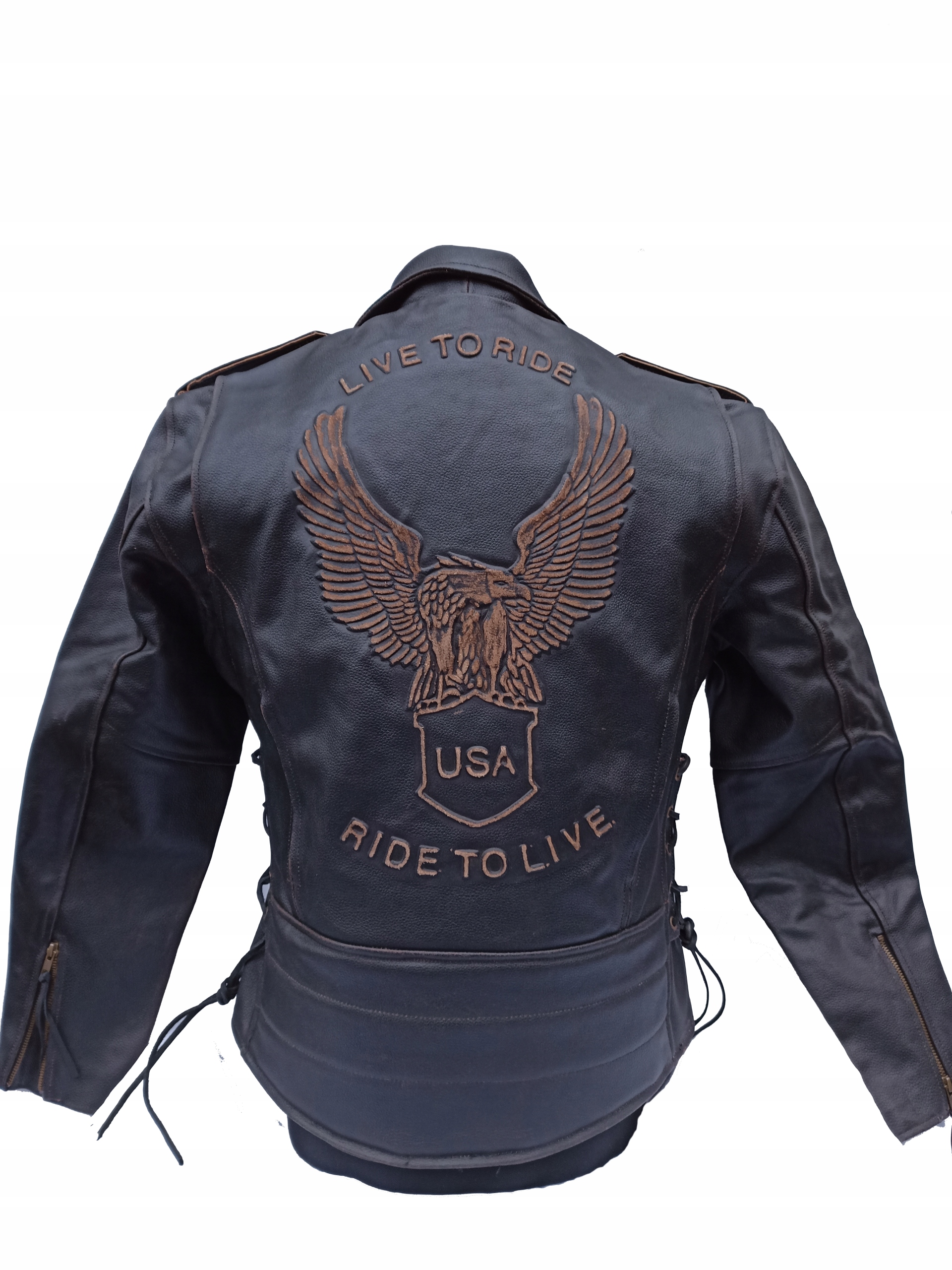 kurtka skórzana Ramoneska Orzel roz.5XL Nowa Meska Materiał skóra