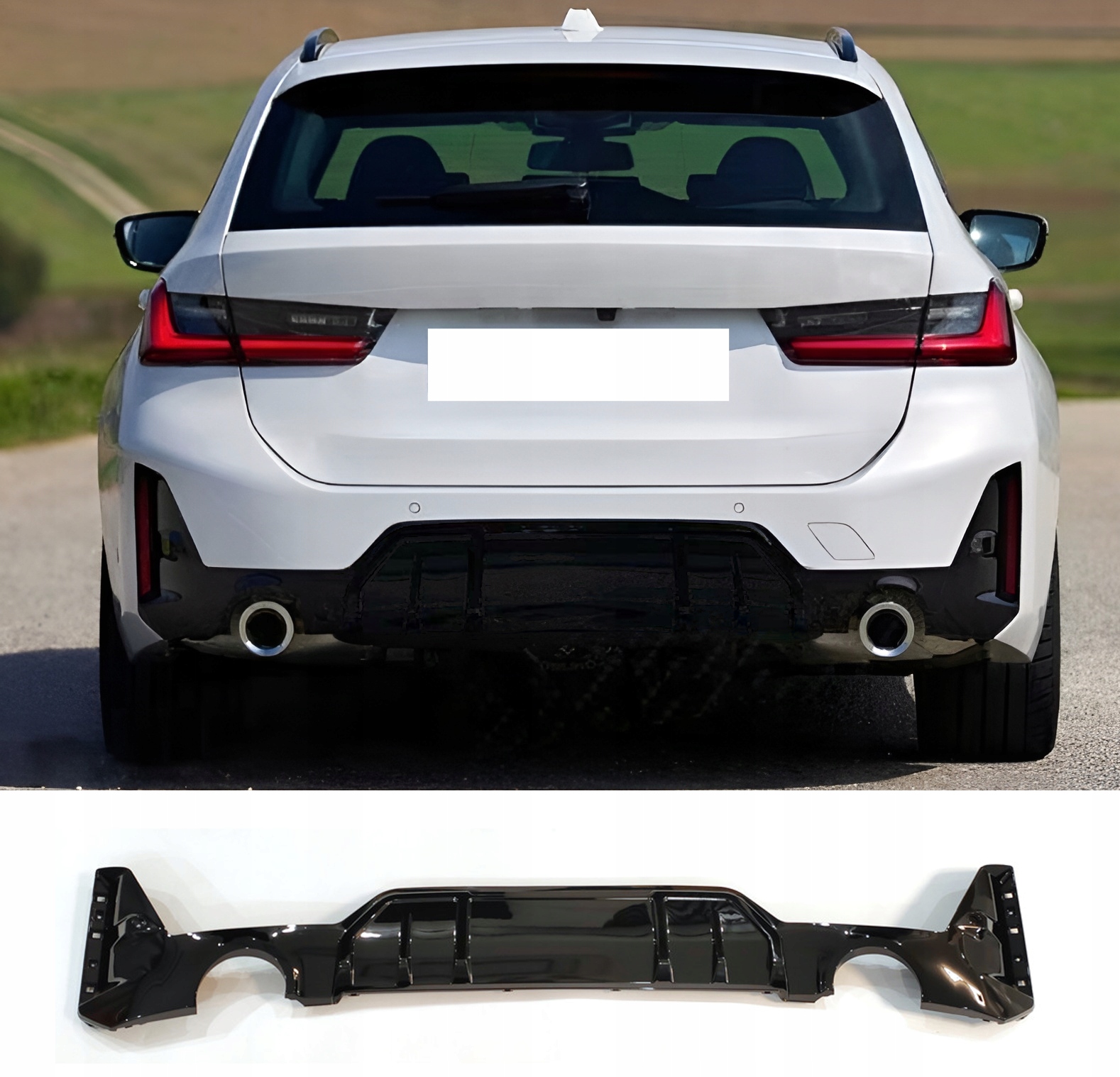 Difuzér Zadního Nárazníku M3 Look M Sport LCI Polift Černý Bmw G20 G21