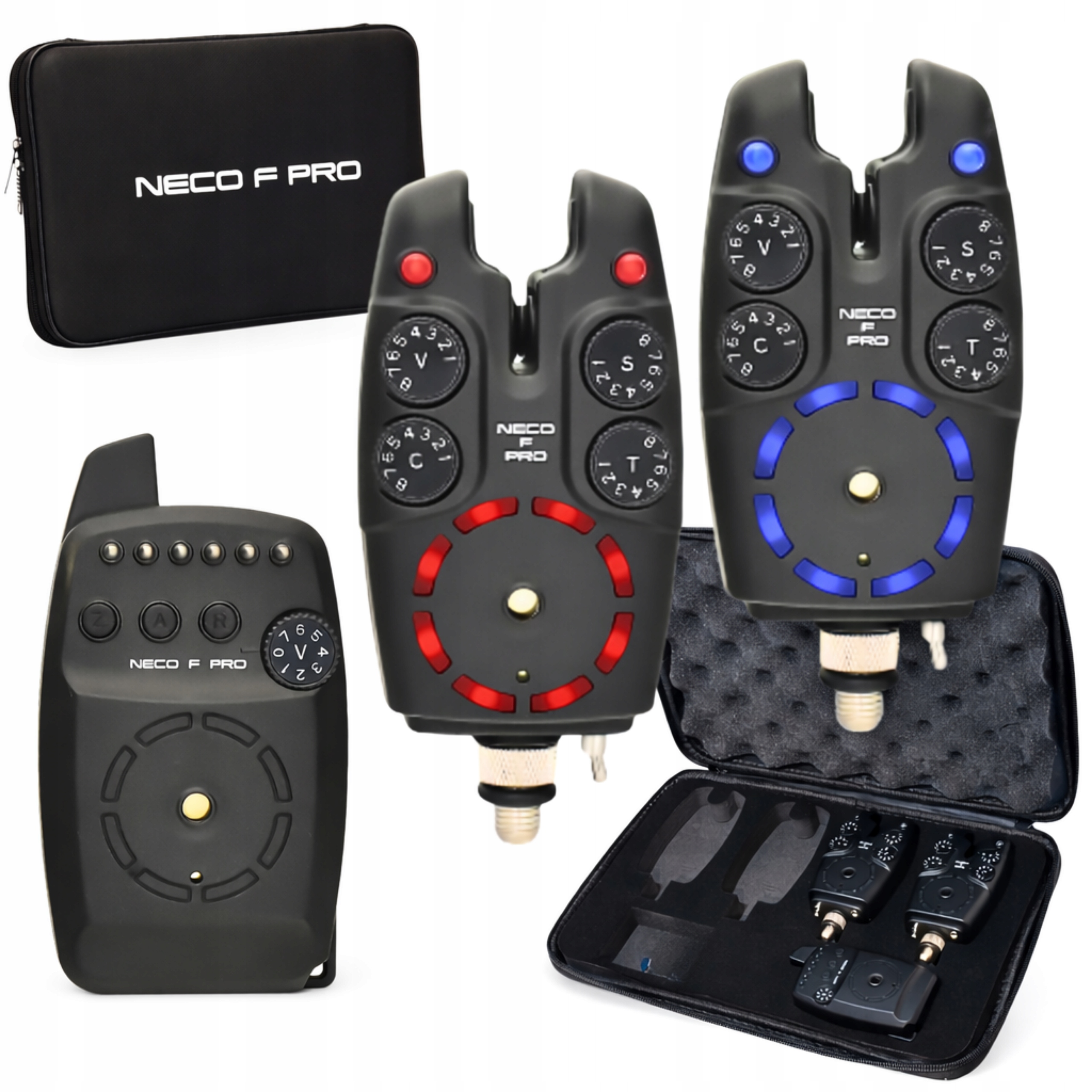 Zestaw Sygnalizatorów Brań 2+1 z Centralką Neco F102 Pro Multicolor