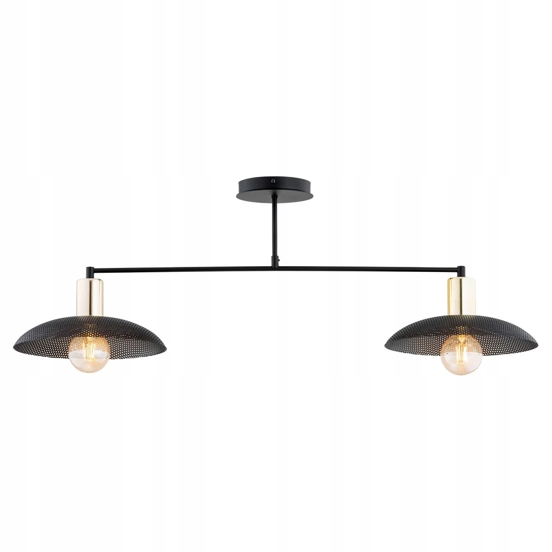 Stropní svítidlo černá zlatá industriální lišta 100 cm do obývacího pokoje 2 body Emibig