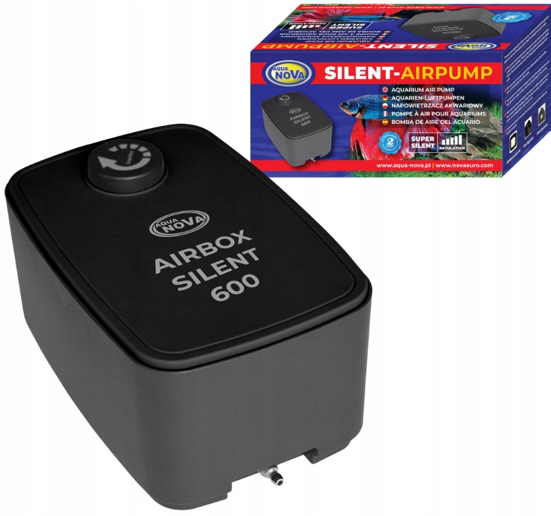 Levně Aqua Nova Airbox Silent 600 Provzdušňovač do akvária s tichou pumpou 600 l/h