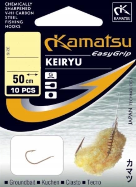 Haczyk Nr 8 Gotowe Przypony Keiru Do Ciasta 50cm 10szt Złoty Kamatsu