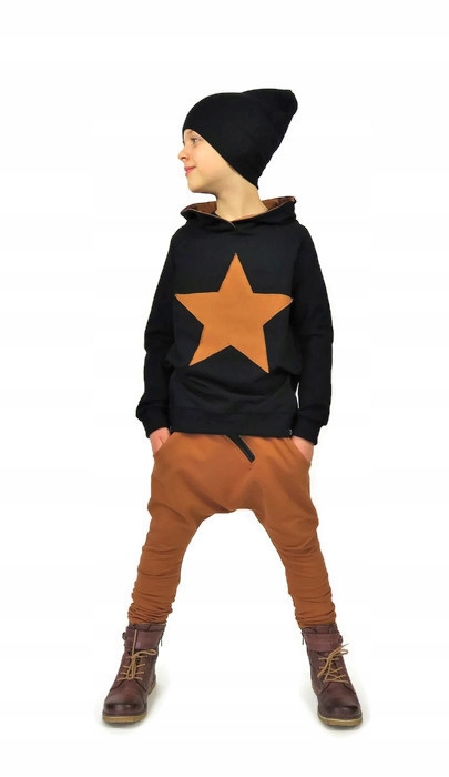 

Spodnie baggy z zamkiem camel 152 Caramba Mamma