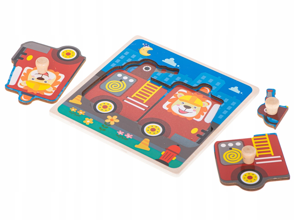

Puzzle Układanka Dla Dziecka Wóz Strażacki 3 El