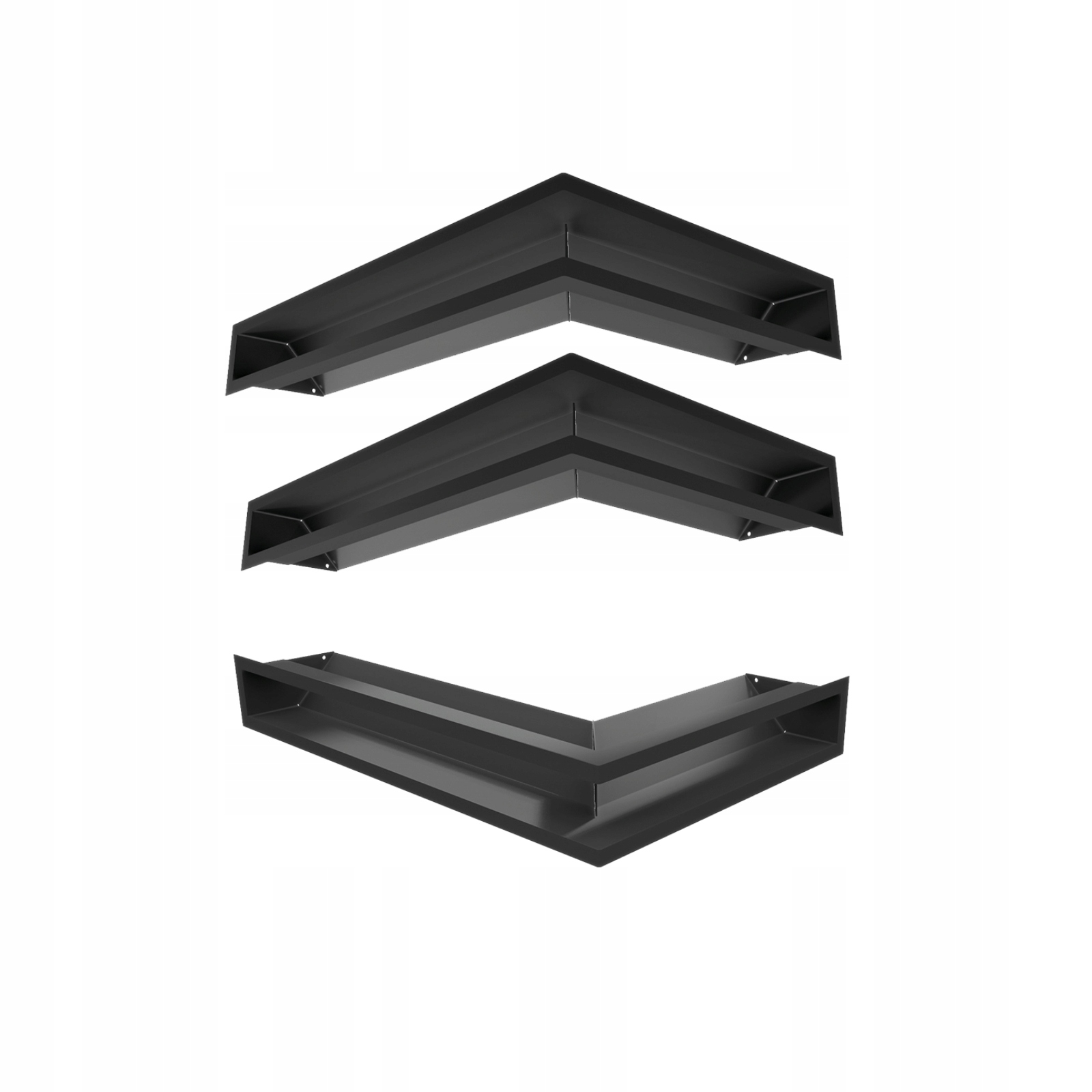 Krbová mriežka Kratki Luft Čierna 9x60x40 Pravá Ventilačná Sada 3ks