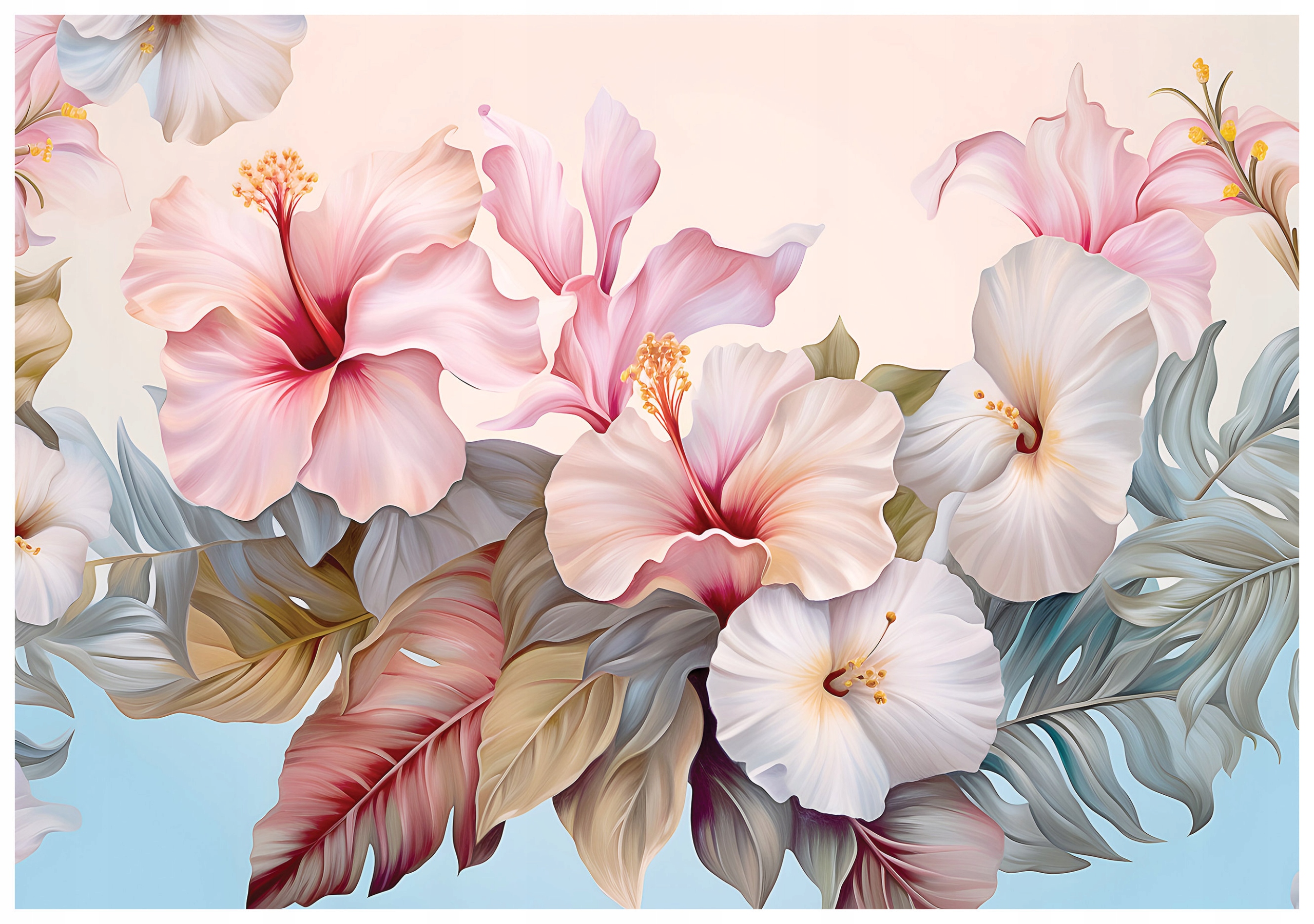 Fototapeta Hibiskusy vinyl jemný kvetinový raj na stenu 208x146 lepidlo
