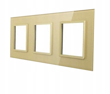 

Ramka Szklana Gniazdko Gniazdo Potrójna Złota 3