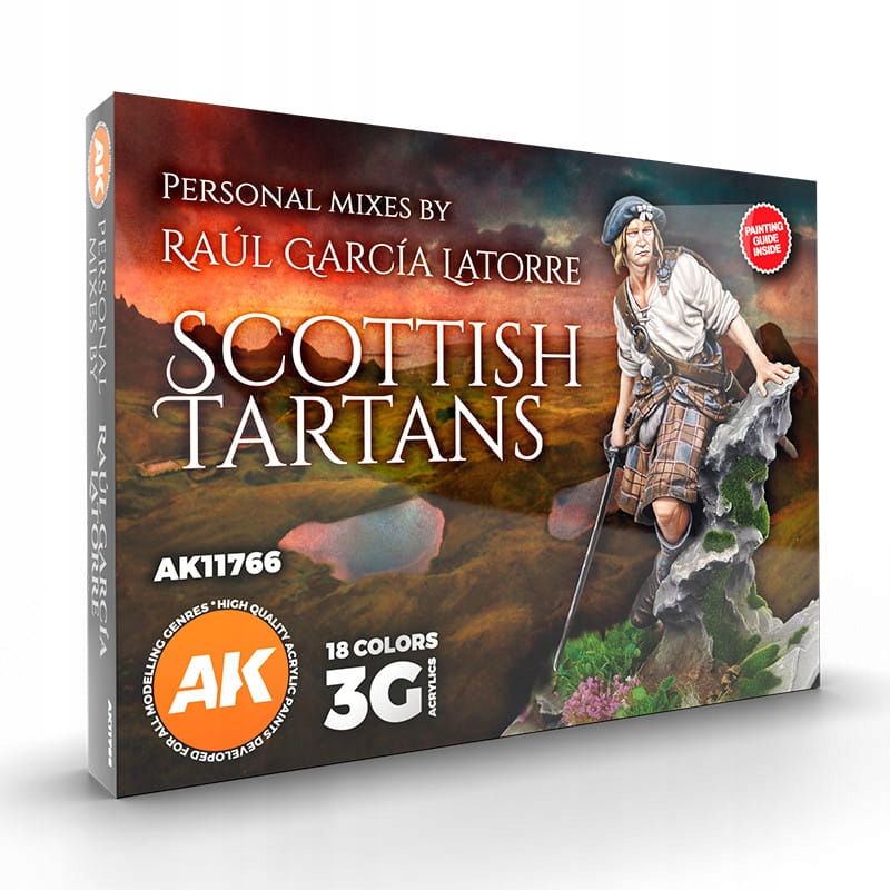 Ak Interactive 11766 Sada barev Scottish Tartans od Raula Garcia Latorre