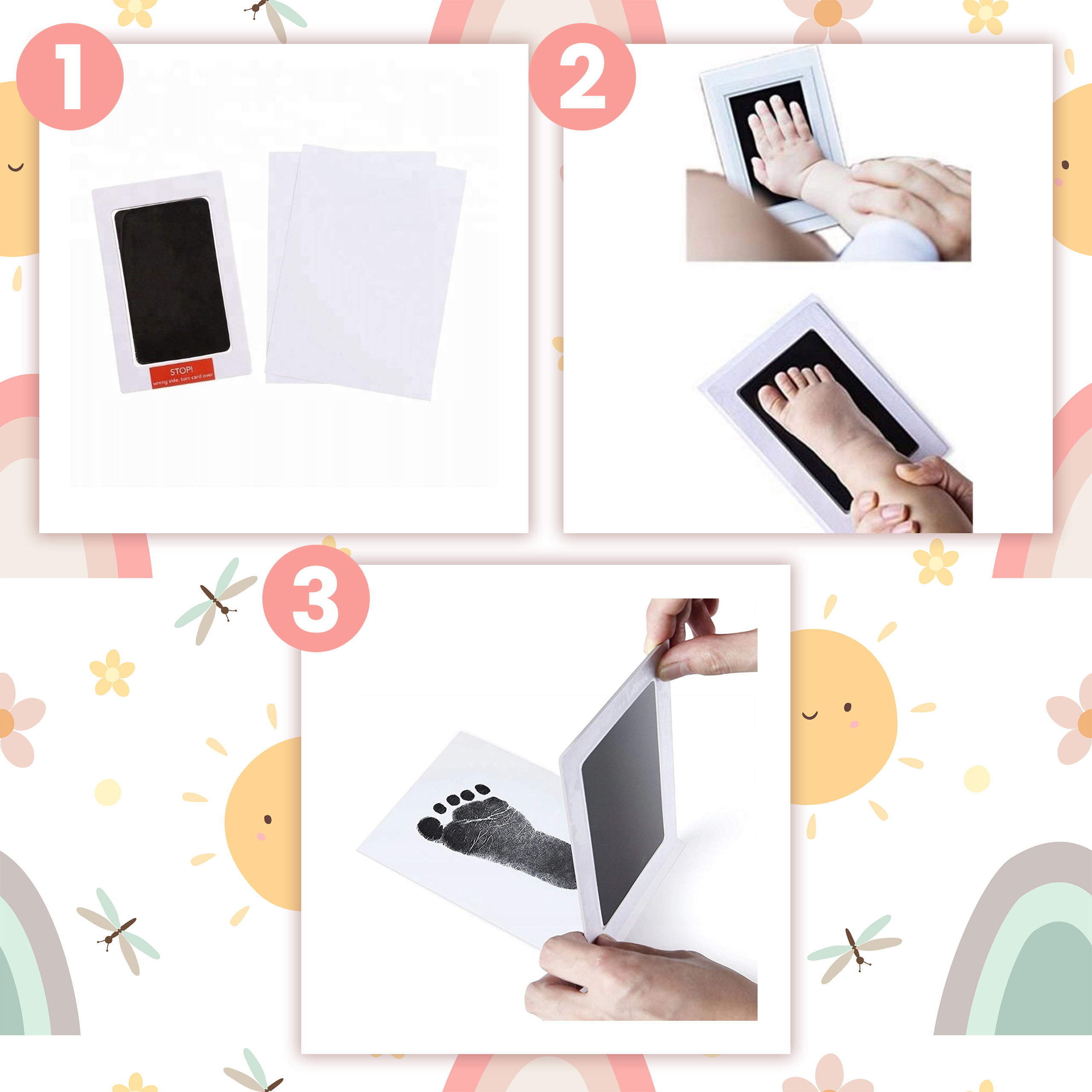 ODCISK RĄCZKI STÓPKI DZIECKA NIEBRUDZĄCY PREZENT NA BABYSHOWER NARODZINY Marka inny