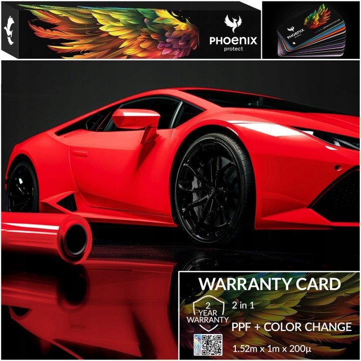Kolorowa Folia PPF Phoenix Protect Zmiana Koloru Auta Gloss Ferrari Red